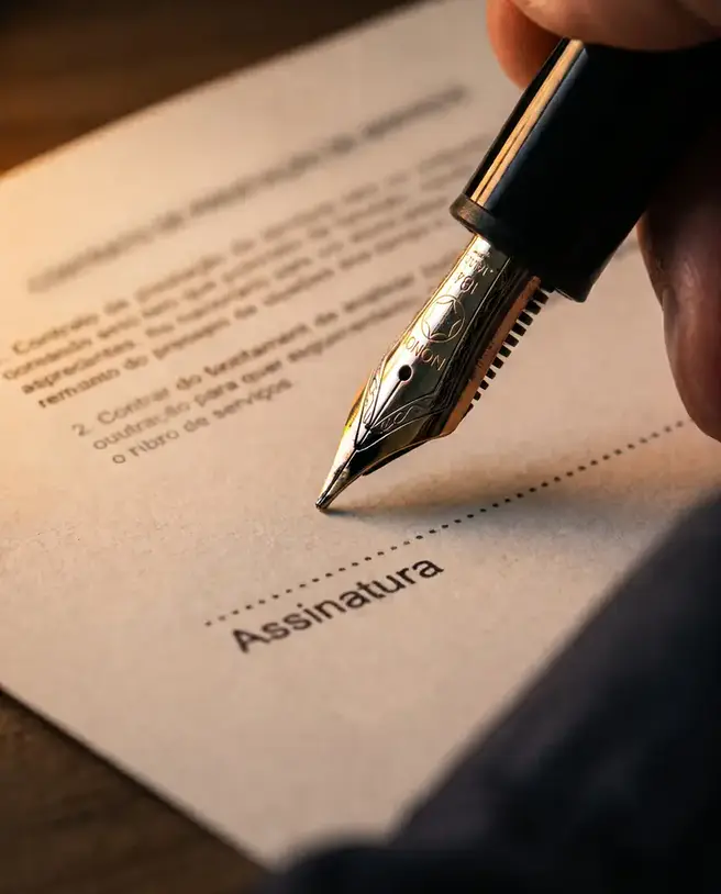 Caneta-tinteiro sobre documento