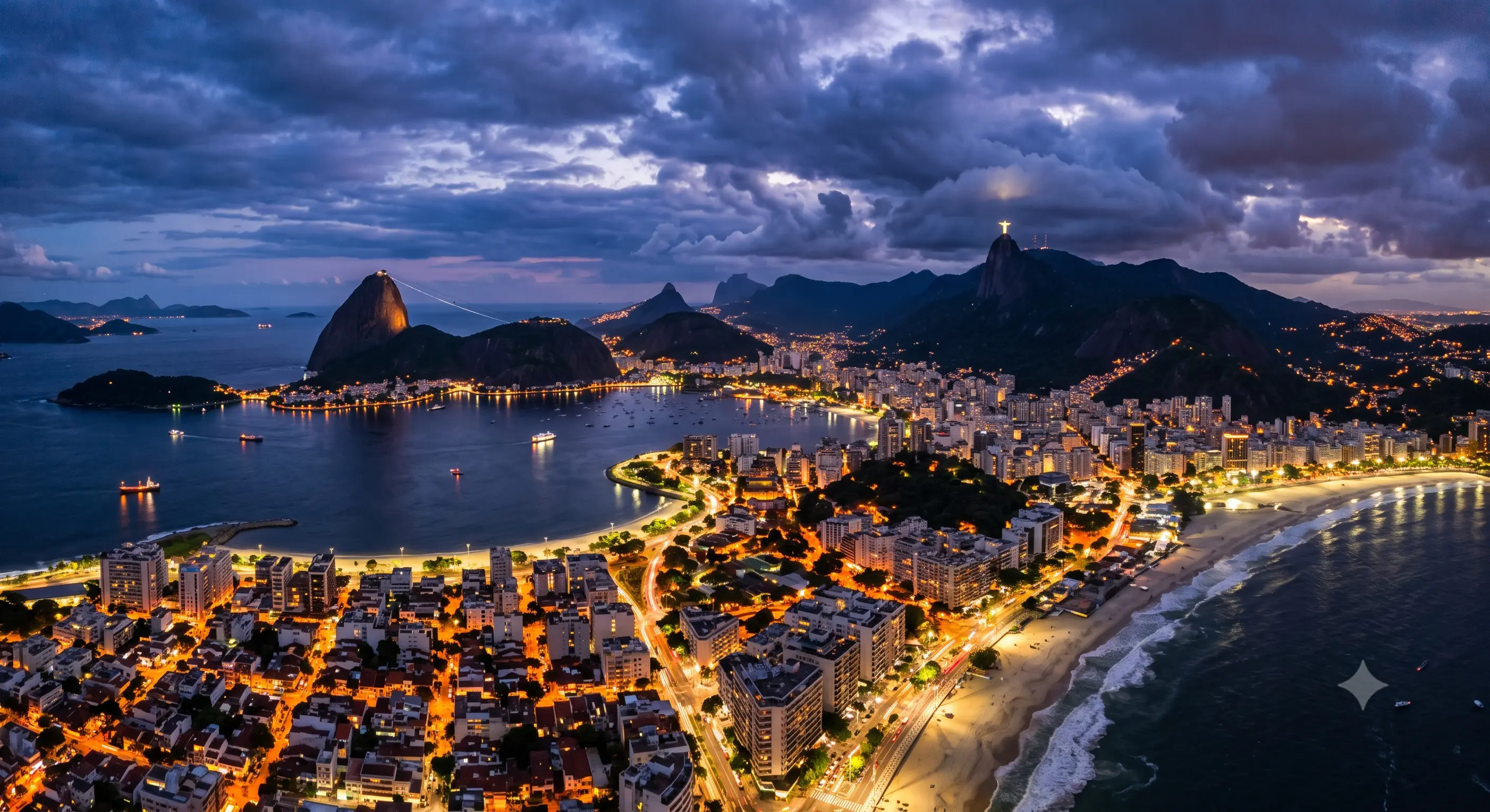 Rio de Janeiro ao anoitecer